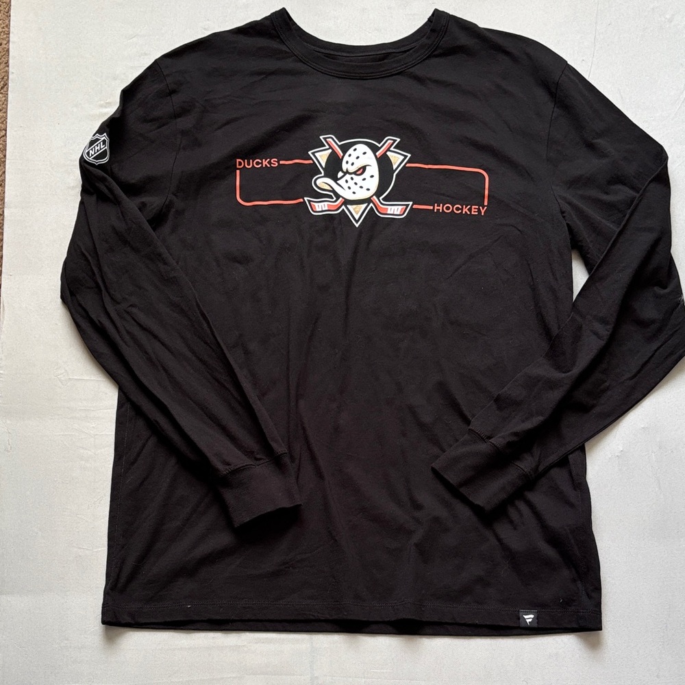 Ducks Black Long Sleeve Hockey Shirt